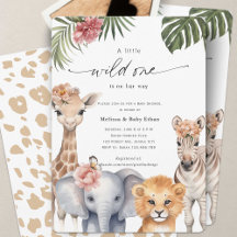 Little Wild One Safari Baby Dieren Baby Meisje Sho