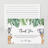 Little Wild One Safari Baby shower Bedankkaart (Voorkant / Achterkant)