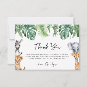 Little Wild One Safari Baby shower Bedankkaart