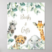 Little Wild One Safari Baby shower Boeken & Gesche Poster (Voorkant)