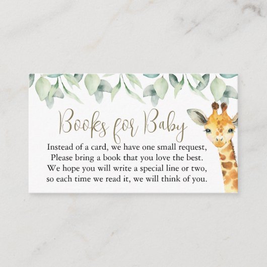 Little Wild One Safari Baby shower boeken voor Bab Informatiekaartje (Voorkant)