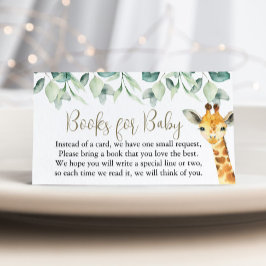 Little Wild One Safari Baby shower boeken voor Bab Informatiekaartje