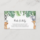 Little Wild One Safari Baby shower boeken voor Bab Informatiekaartje (Voorkant)
