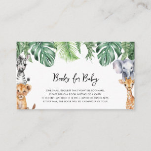 Little Wild One Safari Baby shower boeken voor Bab Informatiekaartje