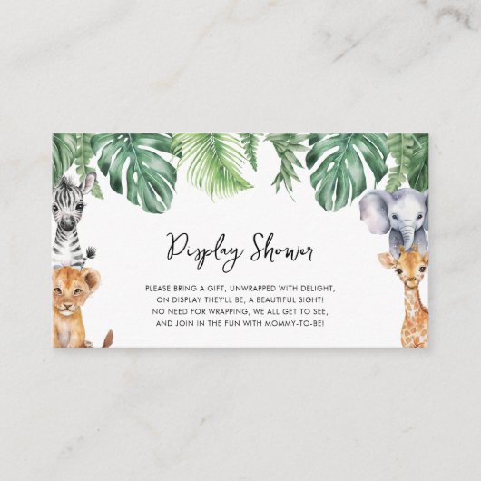 Little Wild One Safari Baby shower Display Shower Informatiekaartje (Voorkant)