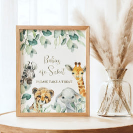 Little Wild One Safari Baby shower Favorieten teke Poster