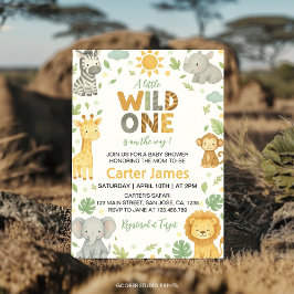 Little Wild One Safari Baby Shower Kaart