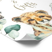 Little Wild One Safari Baby shower Kaarten & gesch Poster (Hoek)