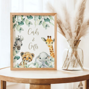 Little Wild One Safari Baby shower Kaarten & gesch Poster