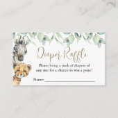 Little Wild One Safari Baby shower Luier Raffle Informatiekaartje (Voorkant)