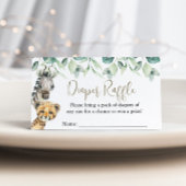 Little Wild One Safari Baby shower Luier Raffle Informatiekaartje