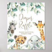 Little Wild One Safari Baby shower Luier Raffle Poster (Voorkant)