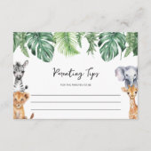 Little Wild One Safari Baby shower Ouderschap Tips Informatiekaartje (Voorkant)