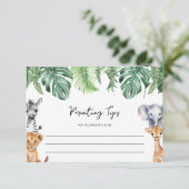 Little Wild One Safari Baby shower Ouderschap Tips Informatiekaartje (Staand voorkant)