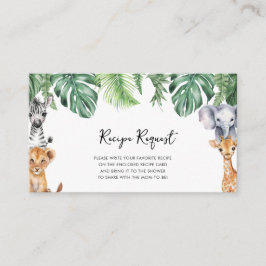 Little Wild One Safari Baby shower Recept Aanvraag Informatiekaartje