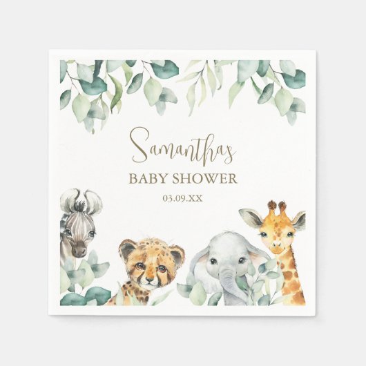 Little Wild One Safari Baby shower Servet (Voorkant)