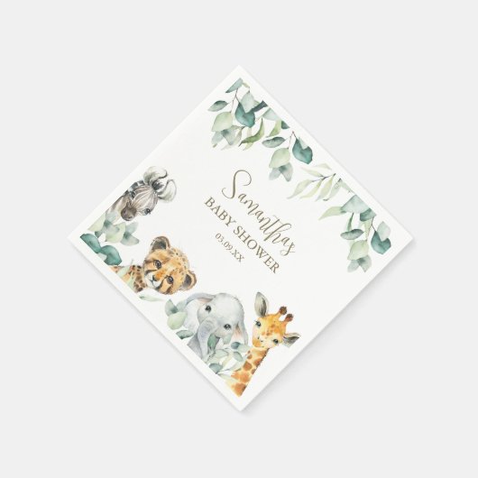 Little Wild One Safari Baby shower Servet (Hoek)