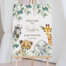 Little Wild One Safari Baby Shower Welkom Bord