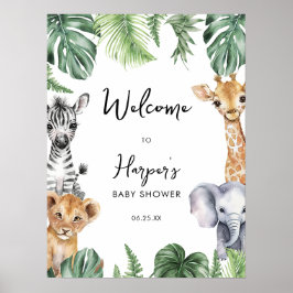 Little Wild One Safari Baby shower Welkomstbord Poster