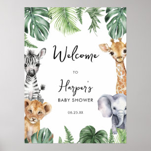 Little Wild One Safari Baby shower Welkomstbord Poster