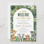 Little Wild One Safari Dieren Baby shower Kaart (Voorkant)
