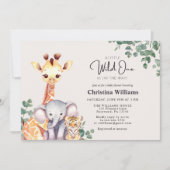 Little Wild One Safari Dieren Baby shower Kaart (Voorkant)