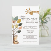 Little Wild One Safari Dieren Baby shower Kaart (Staand voorkant)
