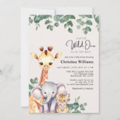 Little Wild One Safari Dieren Baby shower Kaart (Voorkant)