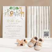 Little Wild One Safari Dieren Jongen Baby shower Kaart