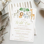 Little Wild One Safari Dieren Jongen Baby shower Kaart