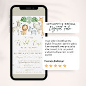 Little Wild One Safari Dieren Jongen Baby shower Kaart