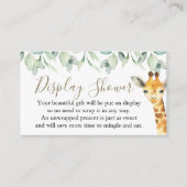 Little Wild One Safari Display Baby shower Informatiekaartje (Voorkant)