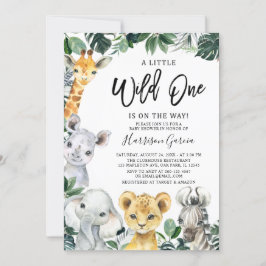 Little Wild One Safari Oerwoud Animals Baby shower Kaart
