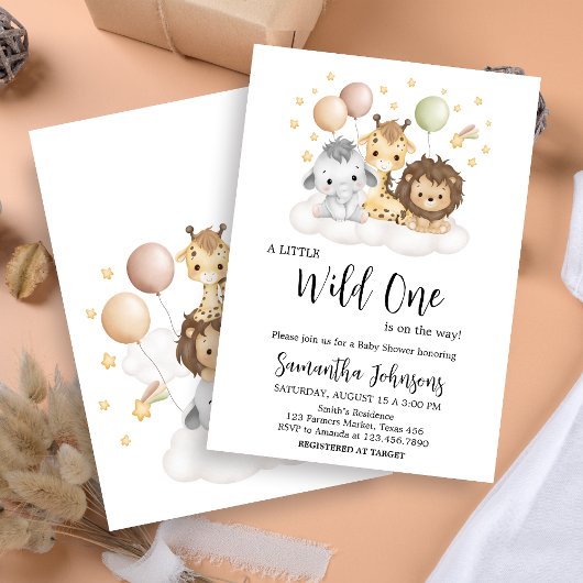 Little Wild One Schattige Baby shower Kaart