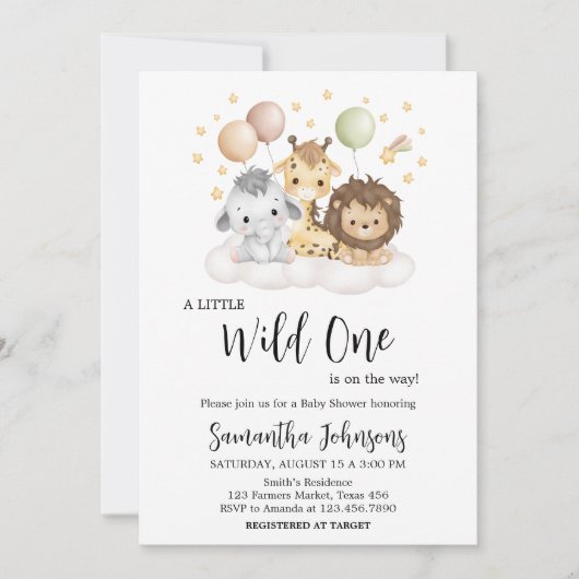 Little Wild One Schattige Baby shower Kaart (Voorkant)