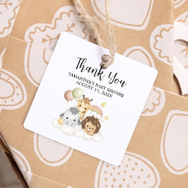 Little Wild One Schattige Baby shower Square Bedankjes Labels