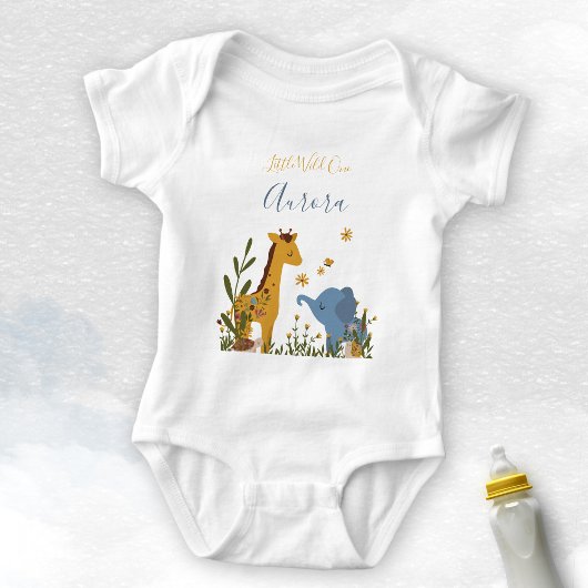 Little Wild One Schattigee babydieren olifant Romper