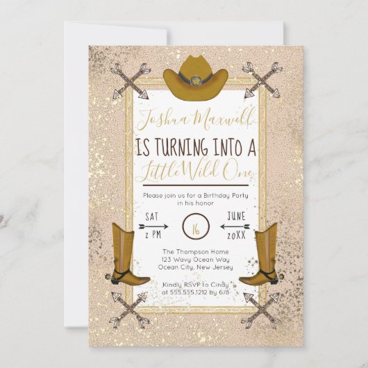 Little Wild One Western Arrows Birthday Party Kaart (Voorkant)