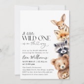 Little Wild One Woodland Animals Baby shower Kaart (Voorkant)