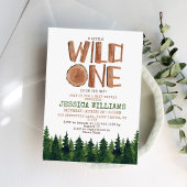 Little Wild One Woodland Baby shower Kaart