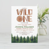 Little Wild One Woodland Baby shower Kaart (Staand voorkant)