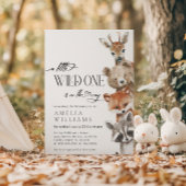 Little Wild One Woodland Modern Baby shower Kaart