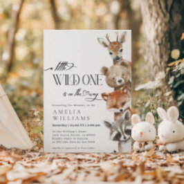 Little Wild One Woodland Modern Baby shower Kaart