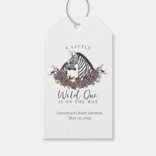 Little Wild One Zebra Meisje Baby Shower Favor Tag Cadeaulabel