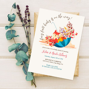 Little Wild Schattige Foxy Herfst Baby shower Kaart