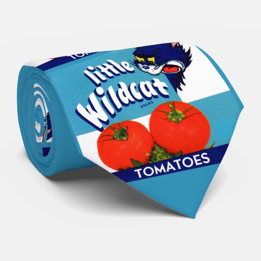 Little Wildcat tomaat krat label print Stropdas (Opgerold)