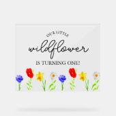 Little Wildflower 1st Birthday Acryl Bord (Voorkant)