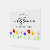 Little Wildflower 1st Birthday Acryl Bord (Hoek)