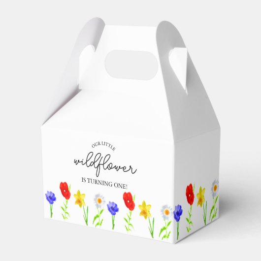 Little Wildflower 1st Birthday Bedankdoosjes (Voorkant Zijde)