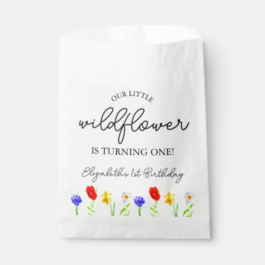 Little Wildflower 1st Birthday Bedankzakje (Voorkant)